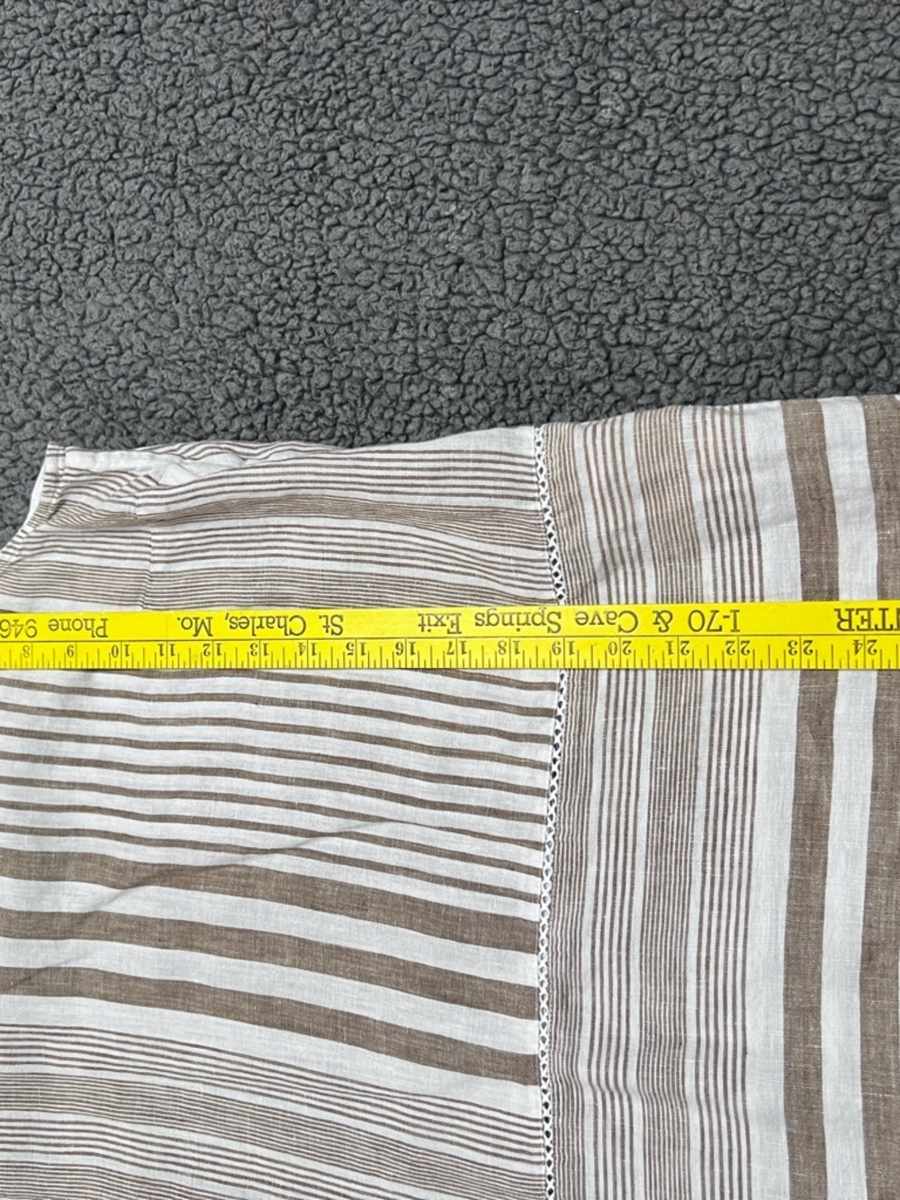 J Jill Sleeveless Striped Linen-Blend Brown and White Sleeveless Top M - Picture 4 of 9